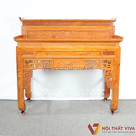 Mua Bàn Thờ Gia Tiên 2 Tầng Gỗ Hương Đá Chạm Sen Tinh Tế Bền Đẹp