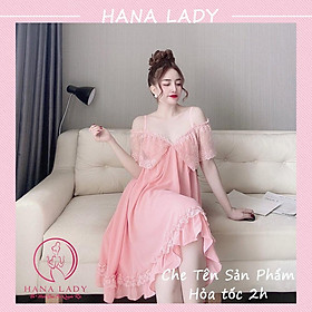 Váy ngủ nữ quyến rũ - Đầm ngủ sexy voan lụa cao cấp trễ vai gợi cảm VN482
