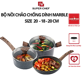 Mua Bộ nồi chảo chống dính Marble Super Chef Tiện Lợi  Bền Bỉ NCQM20-18