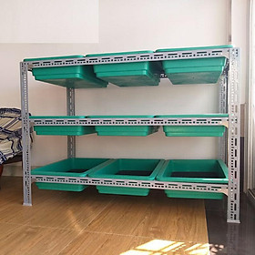 Mua Khung kệ trồng rau sạch loại 3 tầng lắp ghép thông minh dùng cho khay 68x43cm dùng V3x5 ( chưa có khay )