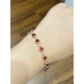 Lắc tay đính đá Garnet thiên nhiên (LB0173) - MOON Jewelry