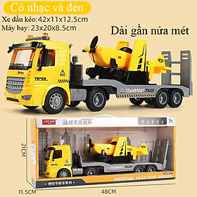 Đồ chơi xe đầu kéo chở máy bay KAVY có nhạc và đèn chạy đà dài gần nửa mét