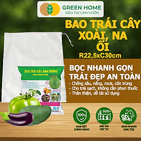 Túi Bọc Hoa Quả GreenHome, Ổi Bưởi Xoài Na Mướp (Có Nút Cài), Sử Dụng 3-5 Năm, Nhiều Kích Thước