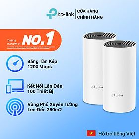Bộ Phát Wifi Mesh TP-Link Deco E4 (2-pack) Băng Tần Kép MU-MIMO AC1200 - Hàng Chính Hãng
