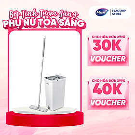 Mua  Phiên bản nâng cấp  Bộ Lau Nhà MyJae Đài Loan Sợi Microfiber 2 Ngăn Tự Vắt Xoay 360 Độ Thông Minh 123cm