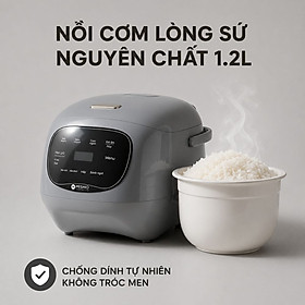 Nồi cơm điện lòng sứ dưỡng sinh 1.2L Mishio MK381 - Hàng chính hãng