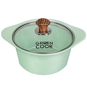 Nồi và quánh đúc men vân đá chống dính có nắp kính Greencook GCS05/02 (chọn size, chọn màu )-Hàng chính hãng