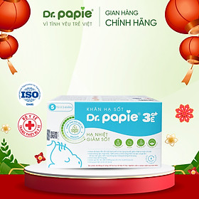 Khăn Lau Hạ Sốt Dr.Papie 3+ Cho Bé Hạ Nhiệt Giảm Sốt Ngăn Ngừa Co Giật