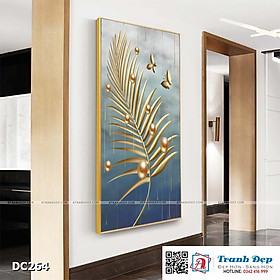 Tranh đơn canvas treo tường Decor Họa tiết lá vàng kim - DC264