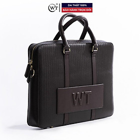 Túi Xách Nam Da Bò Cao Cấp Có Quai Đeo Màu Nâu, Màu Đen WT Leather 090040601, 090040602 - Nâu