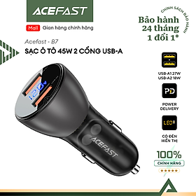 Sạc ô tô Acefast 45W 2 cổng USB-A - B7 Hàng chính hãng Acefast