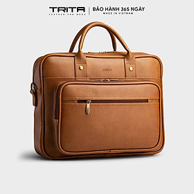 Cặp công sở Trita ( Thời trang nam đựng vừa laptop 13.3 inch - Cặp da TCA5 ) - Bò Nhạt
