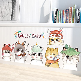 Mua Decal dán tường cho bé Sticker dán tường in chất lượng cao có keo mặt sau mẫu Những Chú Mèo Cute ZH75