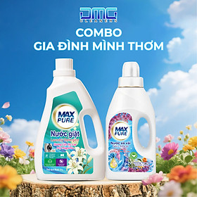 Combo Gia Đình Mình Thơm Maxpure Chai Giặt Lily Hy Lạp 3L + Chai Xả Thư Thái 2L | Sạch Sâu, Thơm Mềm, Lưu Hương