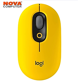 Chuột không dây Logitech Pop Mouse màu vàng-Hàng chính hãng