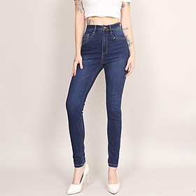 Quần Jean Nữ Skinny lưng cao co giãn trơn Nhiều Màu CT JEANS