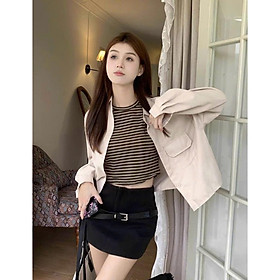 Áo khoác kaki nữ croptop 1 lớp kiểu dáng trẻ trung năng động