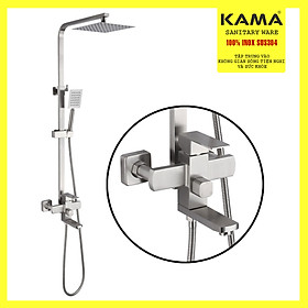 Mua Bộ vòi hoa sen tắm nóng lạnh vuông CHÍNH HÃNG KAMA ST104 - cây sen tắm nóng lạnh thân vuông inox 304 không chì  phù hợp với mọi không gian tắm.