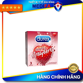 Bộ 3 Bao Cao Su Durex Sensual Strawberry - Hộp 3 chiếc