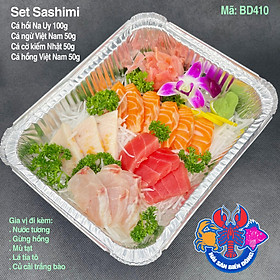 Mã 410_Set Sashimi Cá Hồi, Cá Ngừ, Cá Cờ Kiếm, Cá Hồng 250g