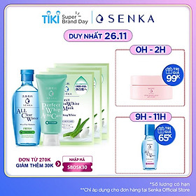 Bộ sản phẩm dành cho da mụn Senka (A.L.L Clear Water Fresh 230ml+SRM Acne Care 100g+Mặt nạ 25mlx3)_95121