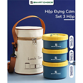 Mua Hộp Đựng Cơm Văn Phòng SMARTCHOICE Phong Cách Tối Giản Kèm Túi Đựng Lunch Time