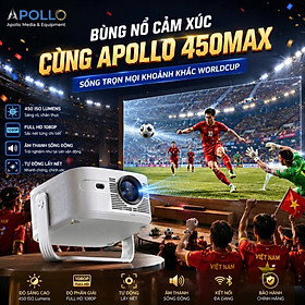 Mua Máy Chiếu Thông Minh Apollo 450Max Full HD 1080P – Android 14  WIFI 6 băng tần kép 2.4G/5G  Hình Ảnh Siêu Nét - Hàng nhập khẩu
