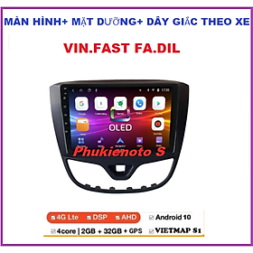 Combo màn hình Android 9inch kết nối wifi (Ram2G-Rom32G) cho xe VIN.FAST FA.DIL+mặt dưỡng+dây giắc cho xe FA.DIL. Đầu DVD Android Tiếng Việt kết nối WiFi điều khiển giọng nói,chỉ đường Vietmap.Dvd oto, màn hình gắn taplo.