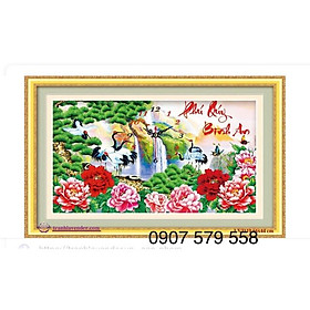 Mua Tranh thêu đồng hồ phú quý bình an v3110  kt 66x41 cm