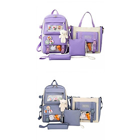 Backpack 4pcs Set Schoolbag Shoulder Bag Schoolbags for Teenager