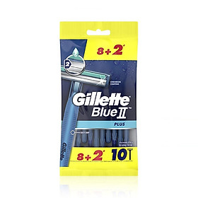 Vỉ 10 Dao Cạo Gillette Blue II Mua 8 Tặng 2