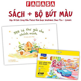 Combo Sách 999 Lá Thư Gửi Cho Chính Mình - Tô Màu Cuộc Sống + Hộp 20 Bút Lông Màu Pastel Rửa Được Washable Fiber Pen - Colokit SWM-C008
