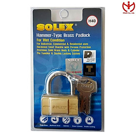 Ổ khóa Solex H40 thân đồng thau rộng 40mm chìa răng - MSOFT
