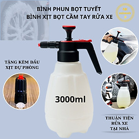 Bình tạo bọt cầm tay Bình phun bọt tuyết rửa xe Ô tô, xe máy dung tích 3 lít