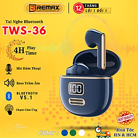 Tai nghe True Wireless Remax TWS-36 phong cách retro , Âm thanh sắc nét , sống động  - Hàng Chính Hãng Remax