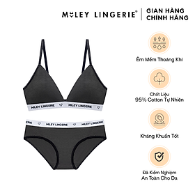 Bộ Đồ Lót Mút Mỏng Không Gọng thời Trang Và Quần Đồng Bộ Cotton Tự Nhiên Viền Lưng Logo BeingMe Miley Lingerie