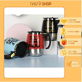 Mua Bình nước bằng thép không gỉ cách nhiệt  Cốc tự khuấy  Cốc cà phê  Có nắp  Có tay cầm 450ml( Đồ gia dụng Như Ý )