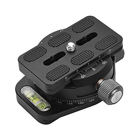 360 Dregree Rotatable Aluminum Alloy Panoramic Tripod Head Clamp with Quick Release Plate 1/4 Inch to 3/8 Inch Adapter