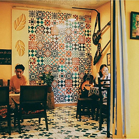 Decal dán bếp Decan dán tường Decal chống nước dán kính, nhà tắm - Decal gạch bông loại 1- Simple