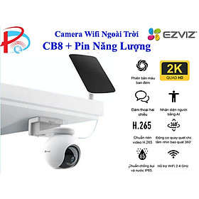 Camera IP Wifi Ngoài Trời EZVIZ CB8 3MP 2K Tặng Kèm Tắm Pin Năng Lượng - Có Màu Ban Đêm - Đàm Thoại 2 Chiều - Hàng Chính Hãng