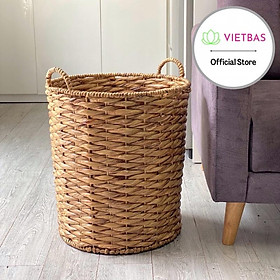 Giỏ lục bình đựng đồ VIETBAS tròn có quai 3 size MAU134