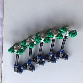 Mua Bộ 5 béc phun sương 4 hướng kèm T 8li và đầu nối sử dụng phun sương tưới lan...