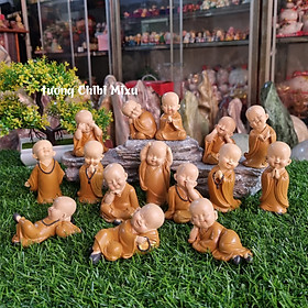 Mua Trọn bộ 15 chú tiểu áo nâu size nhí 7- 8cm