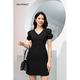Đầm cổ tim GUMAC DA9244 thiết kế tay chun