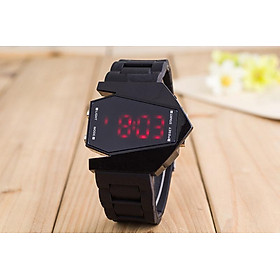 Men's Aircraft Shape LED Watch Multicolor Silicone Electronic Quartz Decoration Watch Holiday Gift