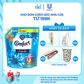 Nước Xả Làm Mềm Vải Comfort Chăm Sóc Chuyên Sâu Đậm Đặc Một Lần Xả Hương Ban Mai Túi 3.2L