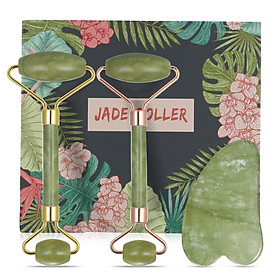 Natural Jade Roller Guasha Skin Scraper Facial Set Facial Skin Care Anti-aging Puffy Eyes Massager Neck Anti Wrinkle