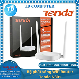 Bộ Phát Sóng Wifi Router Tenda N301 Chuẩn N 300Mbps  - Hàng Chính Hãng MICROSUN phân phối
