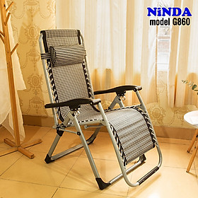 Mua Ghế xếp thư giãn NiNDA G860 cao cấp dùng cho bãi biễn  khu nghỉ dưỡng  văn phòng  câu cá dã ngoại  khoá sắt  khung thép sơn tĩnh điện