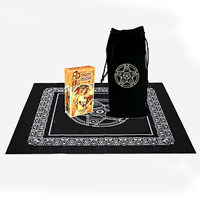 Combo Bộ Bài Bói Tarot Mucha Card Deck Cao Cấp và Túi Nhung Đựng Tarot và Khăn Trải Bàn Tarot